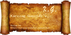 Karczag Gusztáv névjegykártya