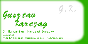 gusztav karczag business card