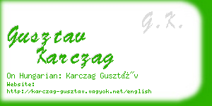 gusztav karczag business card